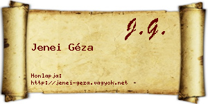 Jenei Géza névjegykártya